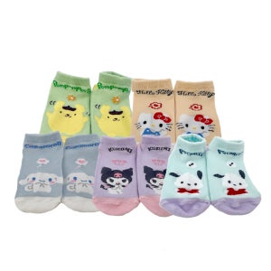 산리오 아동 발목 양말 5족세트 시원한 프리사이즈 시나모롤 헬로키티 쿠로미 포차코