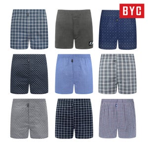 BYC 남자 팬티 순면 프리미엄 베이직 사각 트렁크 박서 5종 세트
