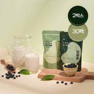 하루두유 BLACK+SWEET 2박스 국내산 서리태콩물 무설탕 고단백 무첨가 검은콩 두유