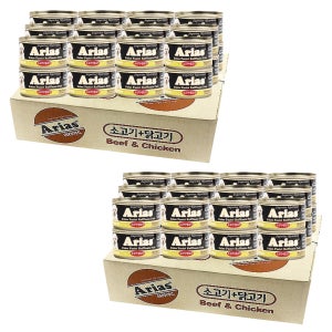 아리아스 캔 소고기 닭고기 100g(24개) X 2개 애견 주식캔