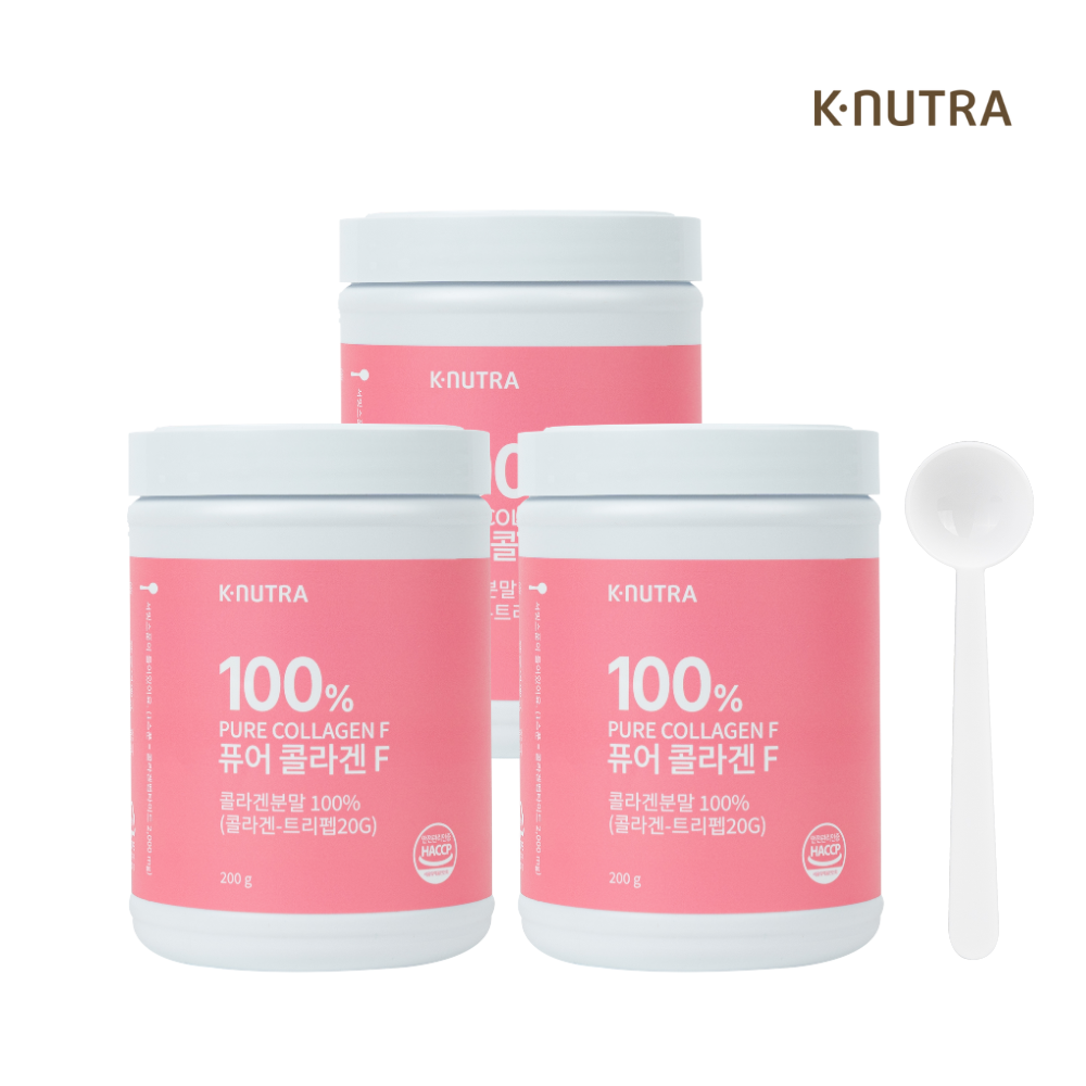 케이뉴트라 <b>퓨어</b> <b>콜라겐</b>F 피쉬 어린 GPH 저분자펩타이드 분말 200g, 3개