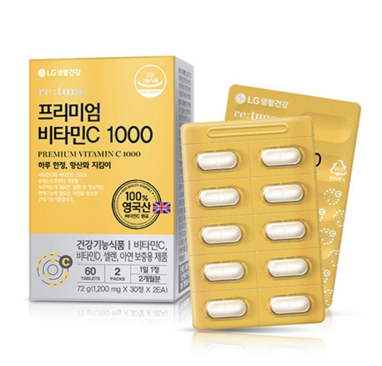 리튠 프리미엄 <b>비타민C</b> 1000 60정 2개월분