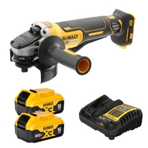 디월트 DCG406P2 무선 125mm 패들 스위치 그라인더 20V 배터리(5.0)2개