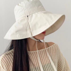 넓은챙모자 투웨이 스트랩 와이어 햇빛차단 여행 버킷햇 나일론 벙거지 6color