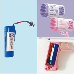 레인보우버블건 충전용 전용 배터리 3.7V, 7.4Wh, HY18650~2000mAh