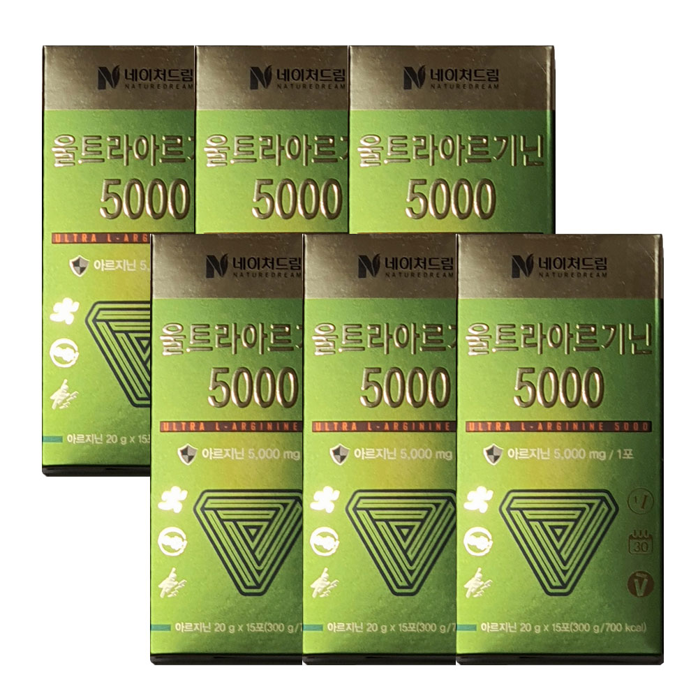 <b>네이처드림 아르기닌</b> 아르지닌 L 울트라 5000 고함량 15포, 6개