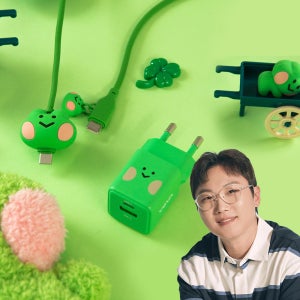 보바 라인프렌즈 25W PD GaN 멀티 초고속 충전기 그린