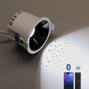 IOT 색변환 디밍 흑도금 방수 타공75mm 12w 다운라이트 리모컨 스마트싱스 호환매입등