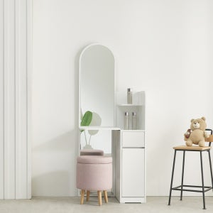 클라라 LPM 전신거울 수납 미니 코너 틈새 화장대 300 민자(화이트)