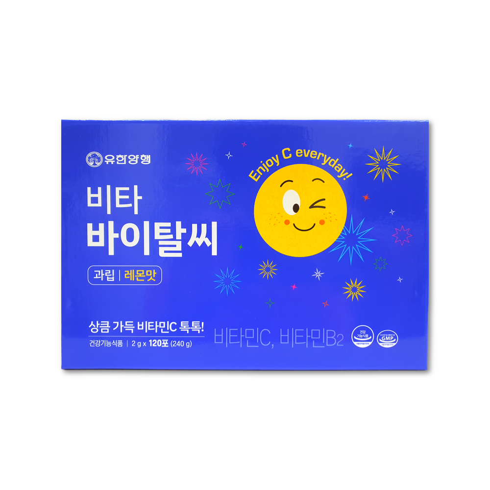 유한양행 비타바이탈씨 과립 레몬맛 비타민C 2g x 120포