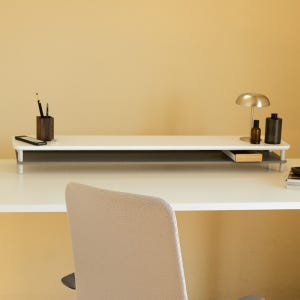 오프레임 STILO 듀얼 모니터 받침대 프리미엄 데스크 선반 고급 원목 높이조절