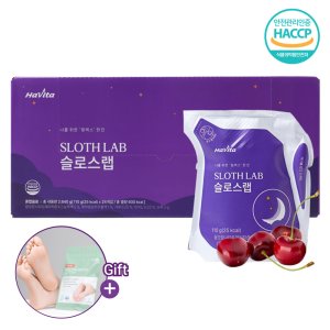 [1박스] 슬로스랩 + 힐링패치 (몽모랑시타트체리 듬뿍 주스 테아닌 흑하랑상추 슬로스랩 1박스+ 루핏 힐링패치 10매 증정)