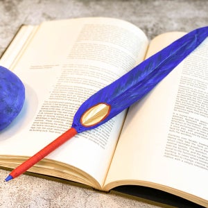 세락스 이사벨 블루 페이퍼 깃털 펜슬 볼펜