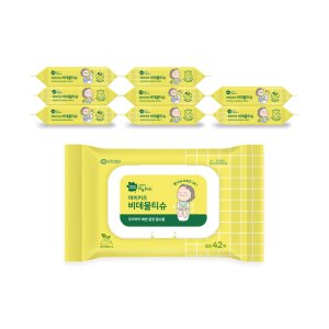 그린핑거 마이키즈 비데물티슈 캡형 42매X9팩 / 온가족이 사용하는 우리집 필수품, 국내생산