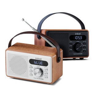 인켈 IK-C35RS 휴대용 레트로 블루투스 스피커 FM 라디오 알람