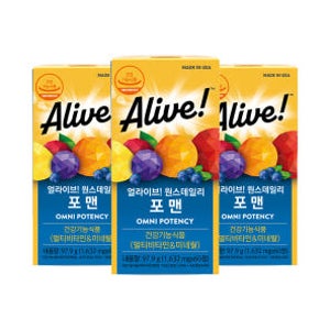 얼라이브 원스데일리 포맨 멀티비타민 60정, 3개