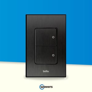 위너스 벨로 블랙 헤어라인 2구 1로 스위치 전기 전등 커버