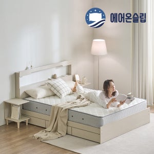 에어온슬립 E0 엘루인LED서랍침대 프레임 슈퍼싱글SS 라이트오크