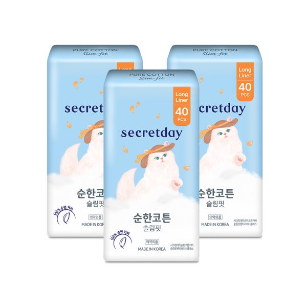 시크릿데이 순한코튼 슬림핏 롱라이너 40PX3팩