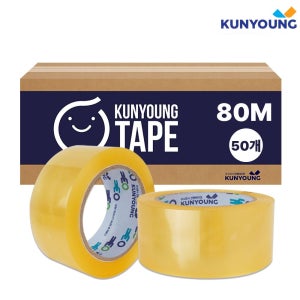 건영 박스테이프 80M 50개 OPP 포장 더블경포장 투명 테이프 KYL50