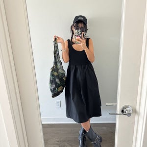 보니따스 메이 원피스 유넥 민소매 여름 롱원피스/ 블랙 아이보리