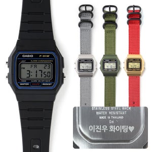 (무료각인) 카시오 군인 시계 군대 전자 F-91W 나토밴드 공구세트