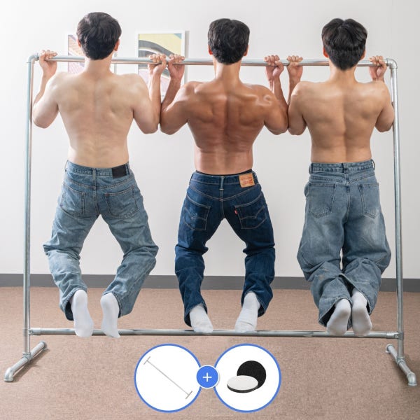 파워행거 스탠드옷걸이 튼튼한 철제 파이프 이동식행거 옷 1단 매장용 1x1.2