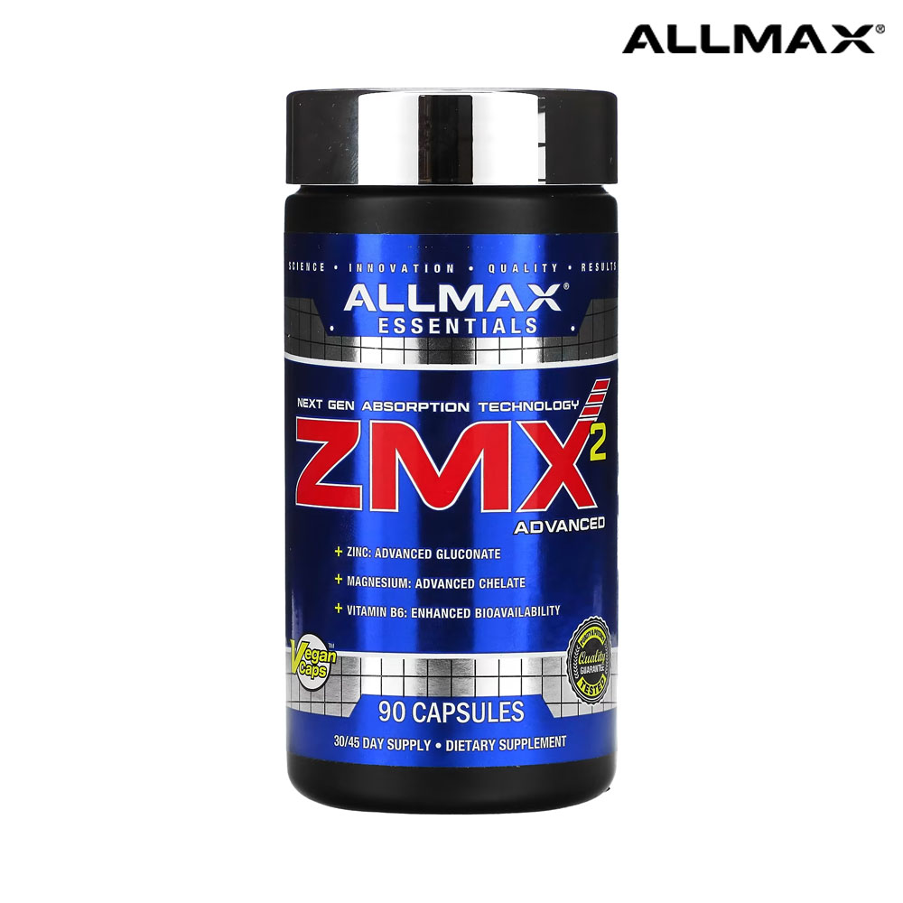 <b>올맥스</b> ZMX2 <b>아연</b> 비타민 B6 킬레이트 마그네슘 어드밴스드 90캡슐 훈련 운동선수