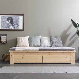 로쏘 라니에 레드파인 원목 수납 벤치 소파