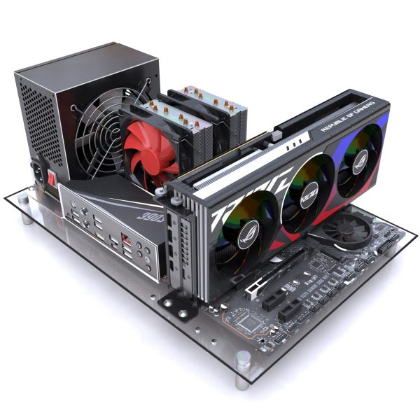 컴퓨터 오픈형 투명 아크릴 PC 케이스