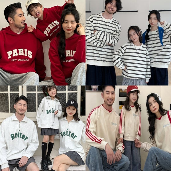 콩지키즈 패밀리룩 아들 딸 아기 엄마 아빠 모녀 빅사이즈 맘커플룩 가족티셔츠 가족사진의상