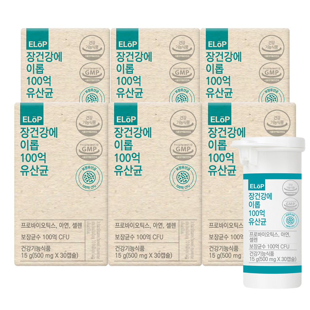 <b>이롭</b> 100억 유산균 프로바이오틱스 30캡슐, 6개