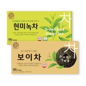 송원 우리차 현미녹차 100T+보이차 100T
