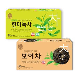송원 우리차 현미녹차 100T+보이차 100T