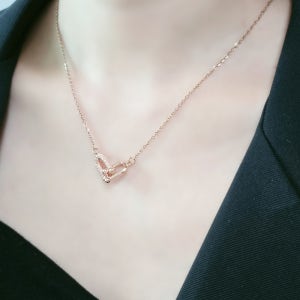 써지컬목걸이 큐빅 연결고리 목걸이