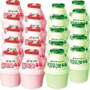 빙그레 딸기우유 240ml 20입 혼합 (딸기맛10입+메로나맛10입)
