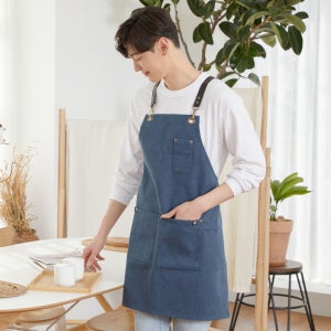 제페토 캔버스 앞치마/터콰이즈-A-1001-6