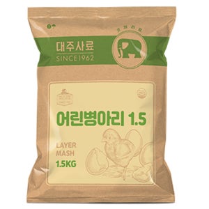 어린 병아리 사료 미니 닭 집 밥 키우기 중병아리 새 모이 가루 1.5kg