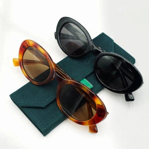 레트로 타원형 힙한 뿔테 긱시크 너드 오벌형 캣아이 여자 남자 패션 틴트 선글라스