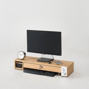 원목 서랍형 모니터받침대 책상모니터받침대 KMS-800