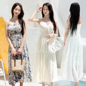 여름 원피스 여성 데일리 바캉스 휴양지 데일리 셔링 롱 해외여행
