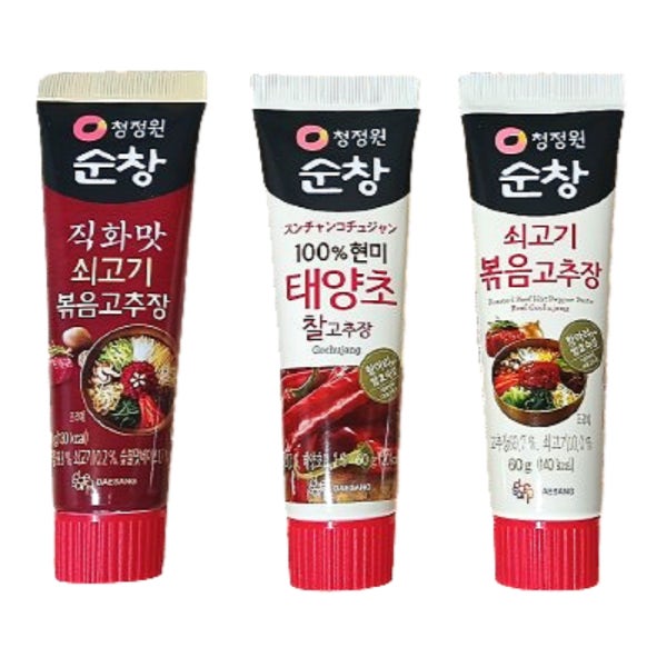 여행용 튜브형고추장 튜브고추장 볶음 매운 기내용 캠핑용 해외여행 소고기 3개세트 최신