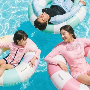 이츠라이프 감성 물놀이튜브 예쁜 무지개 원형 튜브 바다 수영 파도타기 용품 성인 어린이