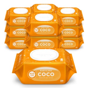 깨끗한나라 코코 베이비케어 물티슈 캡형 100매 12팩