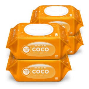 깨끗한나라 코코 베이비케어 물티슈 캡형 100매 4팩