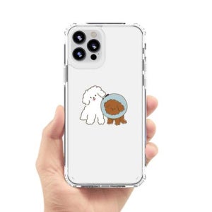 아이폰 젤하드 플러스 댕댕이와친구들 푸들패턴 14 12 8 시바패턴 프로 케이스