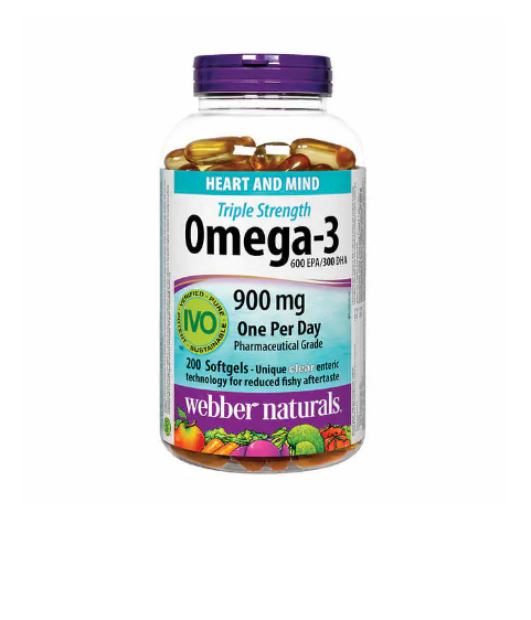 캐나다 <b>웨버</b> 내츄럴 트리플 스트렝스 오메가 3 (900mg) 200 소프트젤, 6개월분