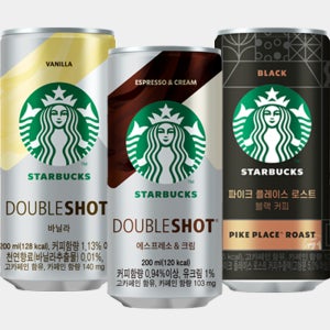 스타벅스 캔커피 더블샷 에스프레소 크림 바닐라 블랙커피 200ml 24개입