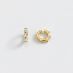 지티 링 귀찌 귀안뚫는 이어커프 귀걸이 스퀘어 큐빅 써지컬 귀걸이 웨딩 나들이