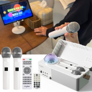 마이바 블루투스 마이크 무선 스피커 미러볼 무선마이크 포함